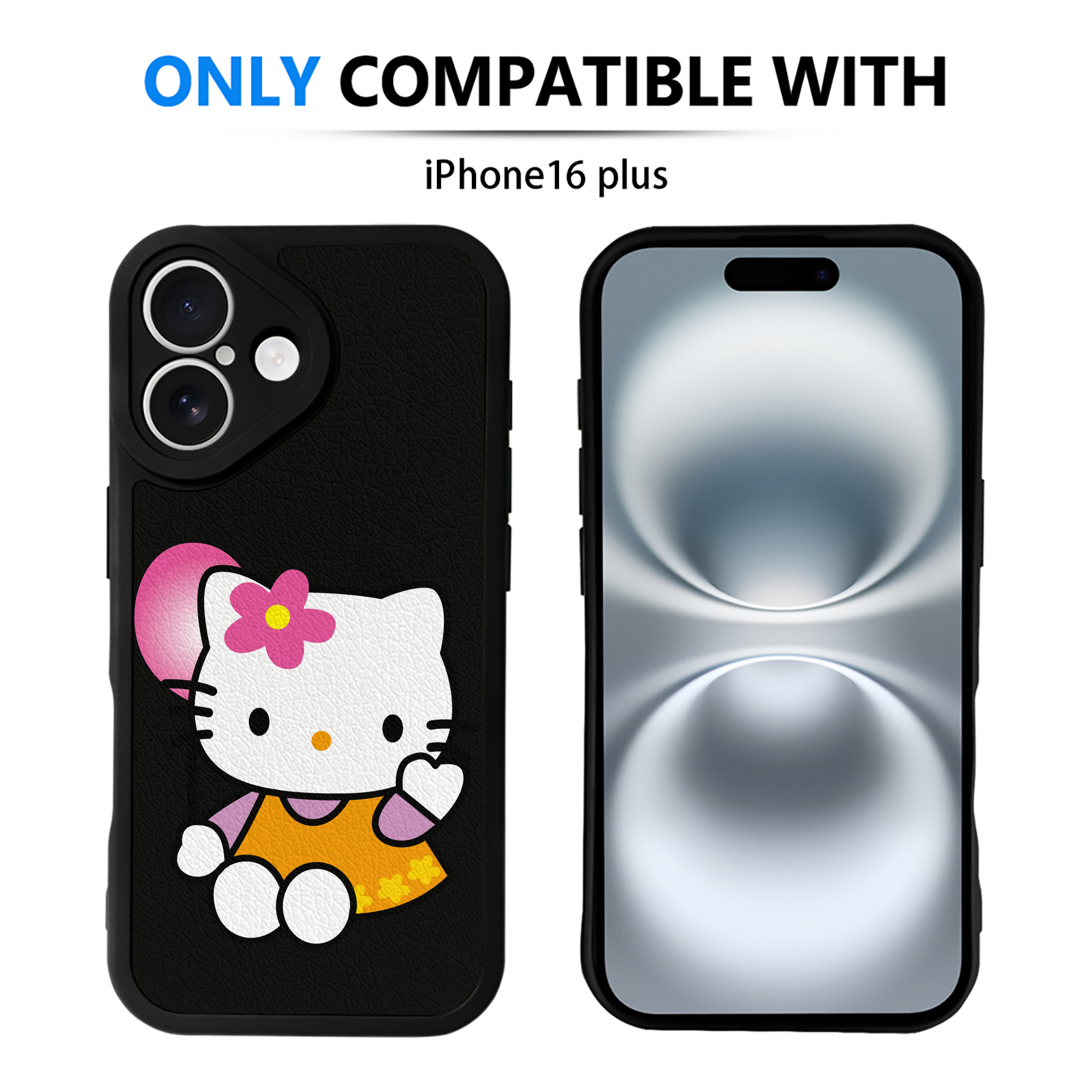 （画像用） Hello Kitty ハローキティ 【iPhone 16シリーズ対応】シリコンスマホケース（レザー調） 材質：シリコン